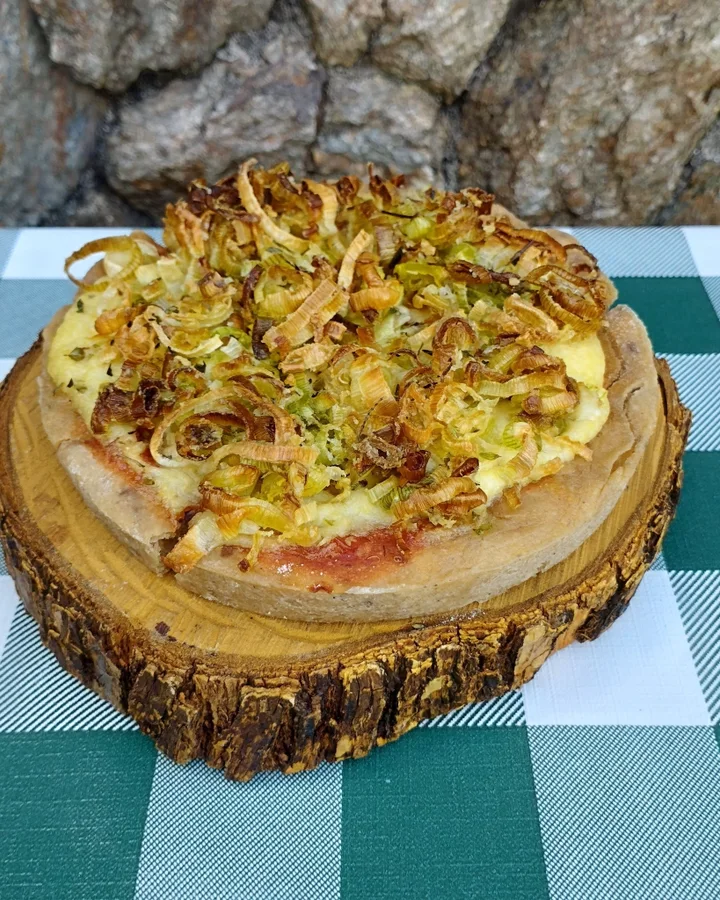 Mini Pizza Vegana de Alho-poró, Pólen Sem Glúten