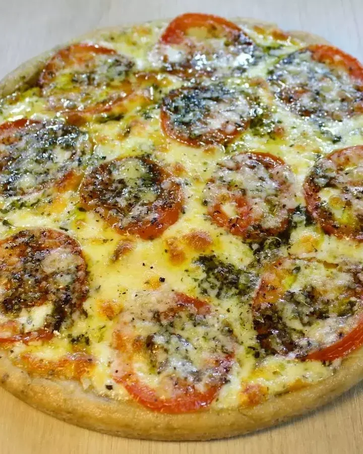 Pizza Margherita com Pesto, Pólen Sem Glúten